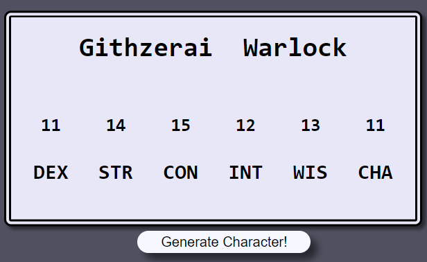 Character Generator